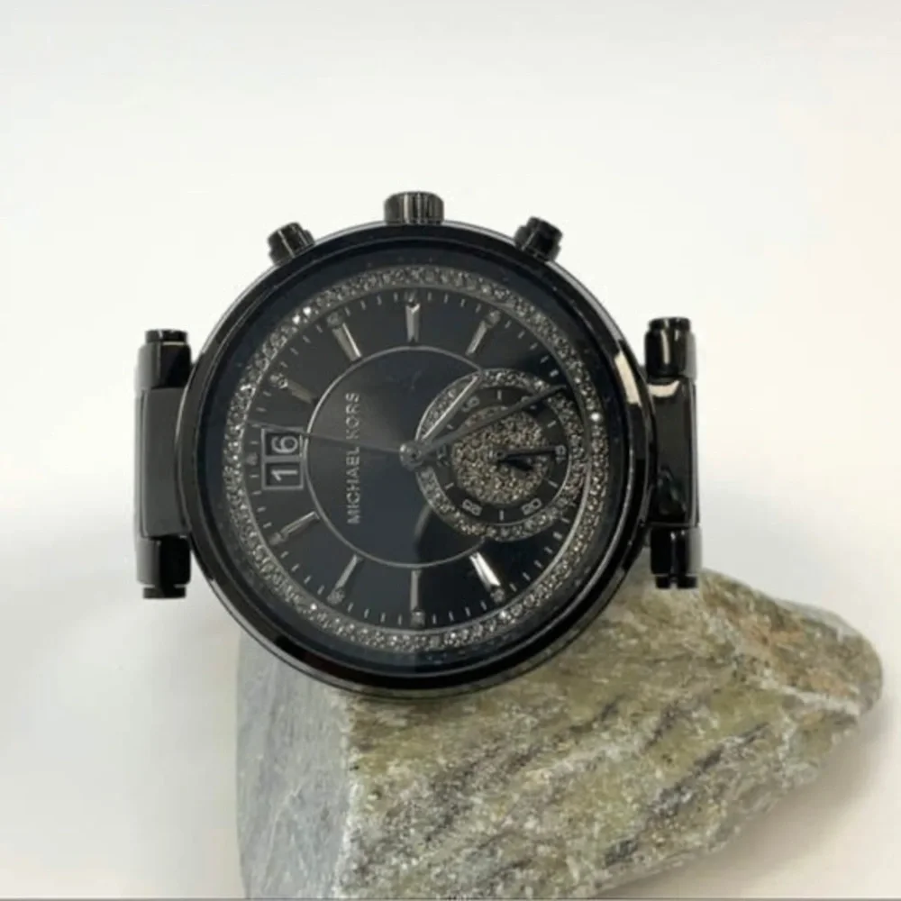 Michael Kors All Black crystal Paved Mk6297 Swayer Xoxo Limited Ed Women's Watch